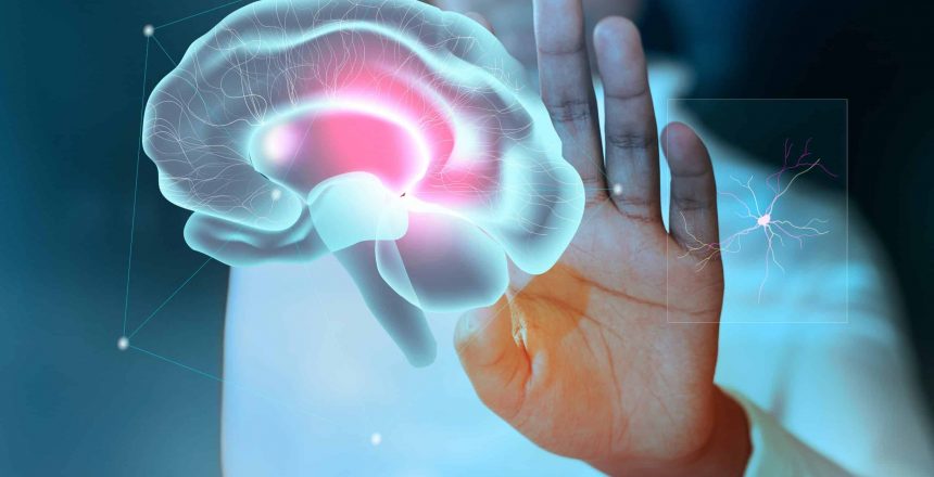 Brain study background for mental health care medical technology